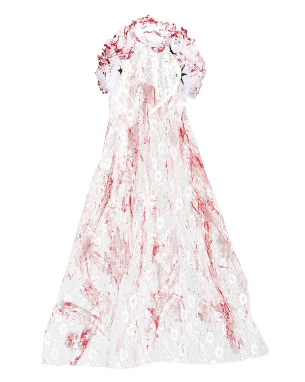 VOILE DE MARIEE SANGLANT AVEC ROSES