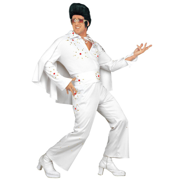 ROI DU ROCK'N'ROLL costume, ceinture et cape cloutées avec pierresprécieuses, foulard    M – Image 2