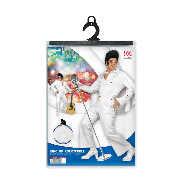 ROI DU ROCK'N'ROLL costume, ceinture et cape cloutées avec pierresprécieuses, foulard    M – Image 5