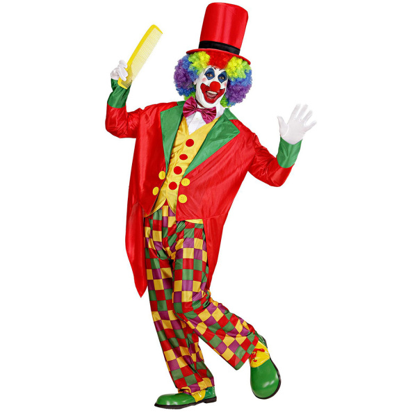 CLOWN frac, veste, papillon, pantalon, chapeau    M