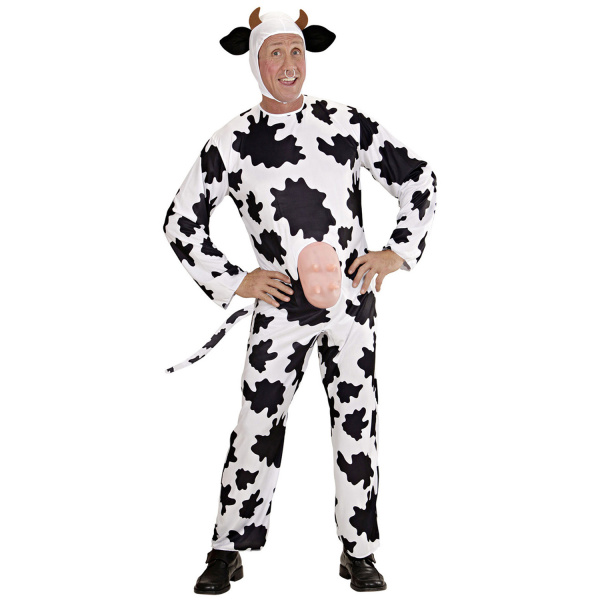 DROLE DE VACHE costume avec mamelles, cagoule avec cornes    M