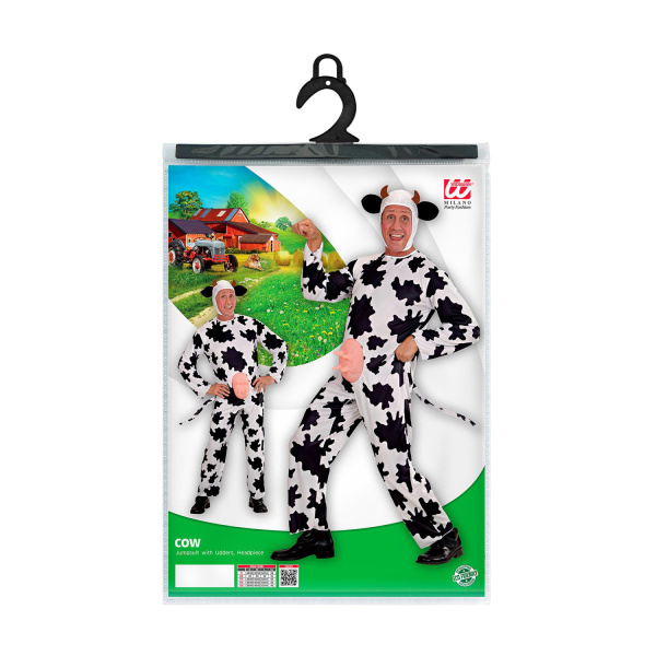 DROLE DE VACHE costume avec mamelles, cagoule avec cornes    M – Image 5