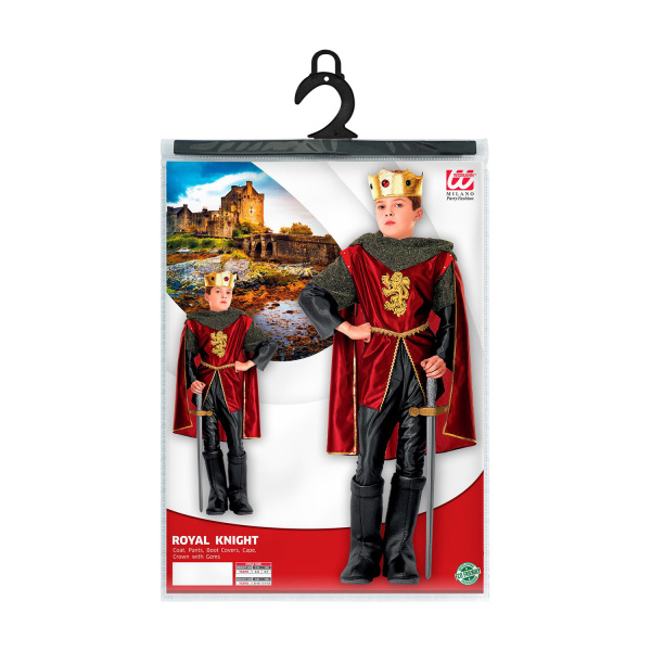 CAVALIER ROYAL casaque, pantalon, surbottes, cape, couronne avec gemmes    140cm – Image 3