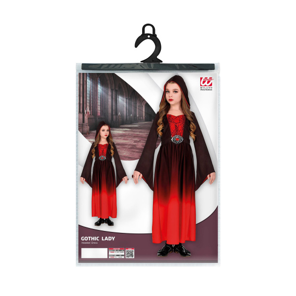 FILLE GOTHIQUE robe à capuche    128cm – Image 3