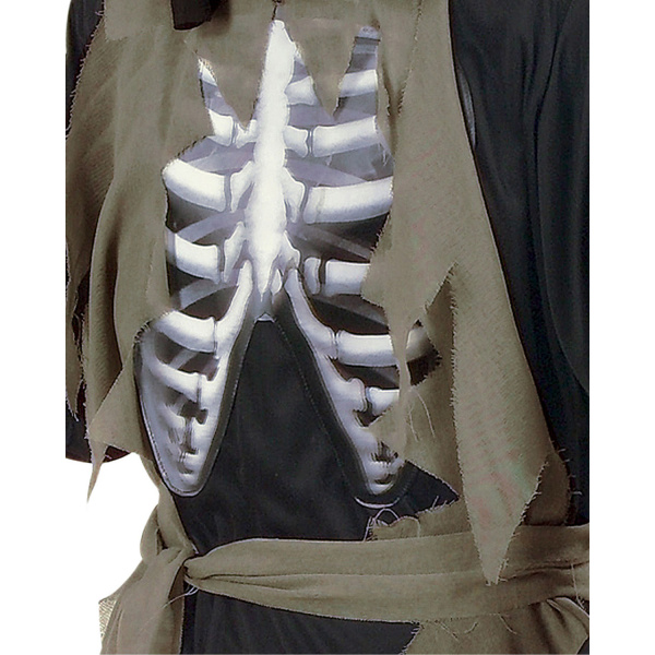 ZOMBIE tunique à capuche, busteholographique avec os, ceinture    M – Image 2