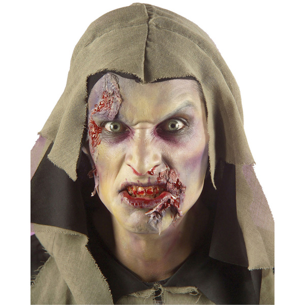 ZOMBIE tunique à capuche, busteholographique avec os, ceinture    M – Image 3