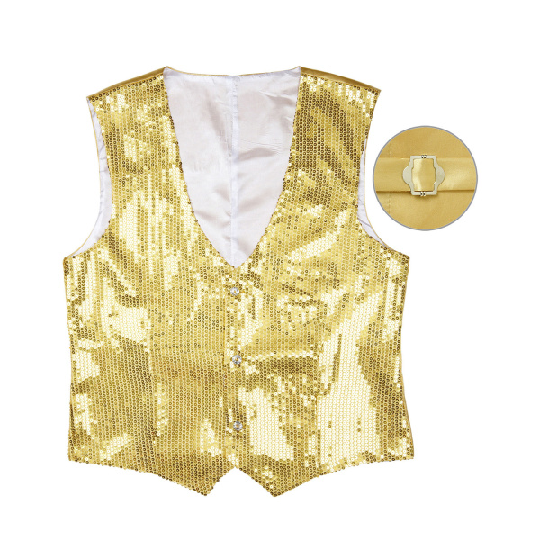 GILET EN PAILLETTES OR Homme    M