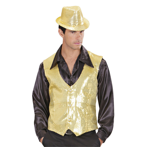 GILET EN PAILLETTES OR Homme    M – Image 2