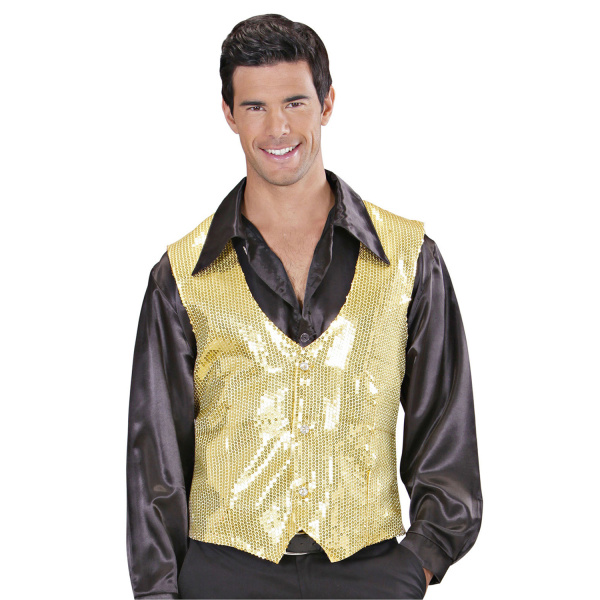 GILET EN PAILLETTES OR Homme    M – Image 3