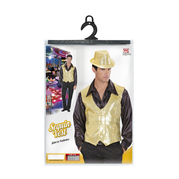 GILET EN PAILLETTES OR Homme    M – Image 5