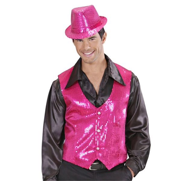 GILET EN PAILLETTES ROSE Homme    M – Image 2