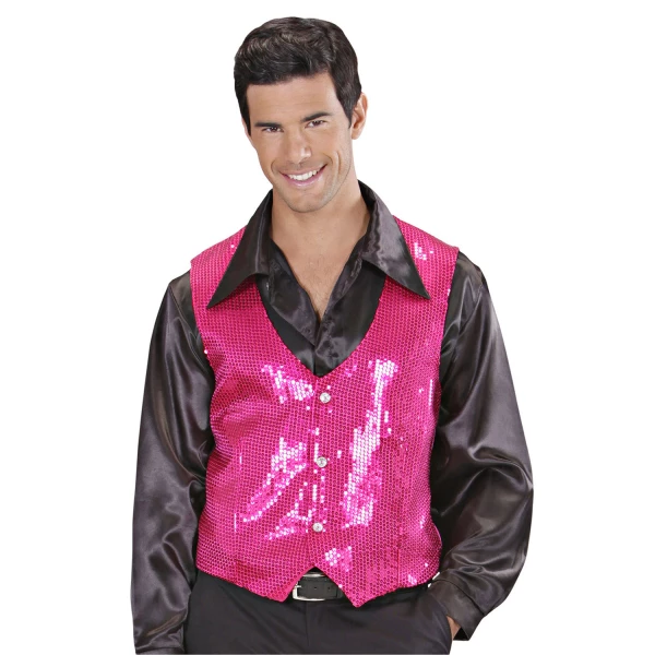 GILET EN PAILLETTES ROSE Homme    M – Image 3