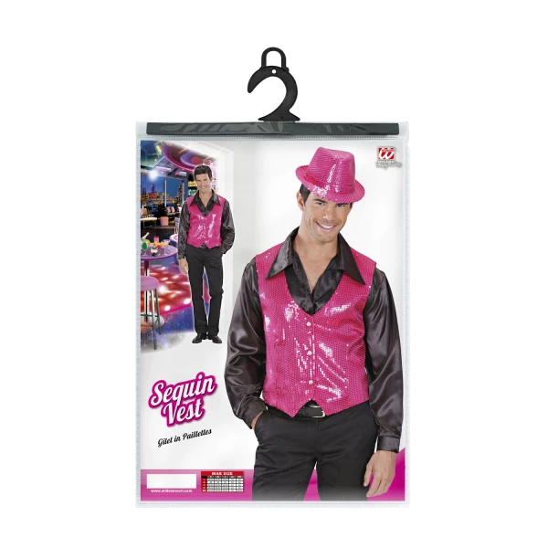 GILET EN PAILLETTES ROSE Homme    M – Image 4