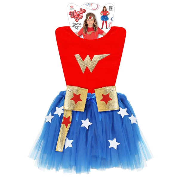 WONDER GIRL maillot, tutu, bandeau, bracelets    110cm – Image 3