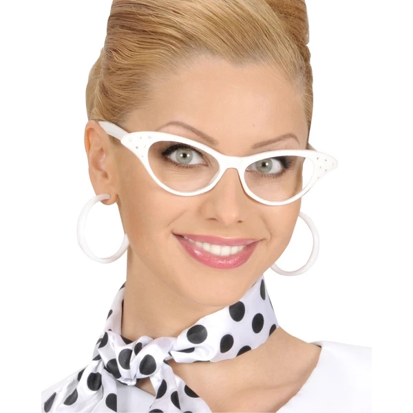 LUNETTES BLANCHES ANNEES 50 AVEC STRASS