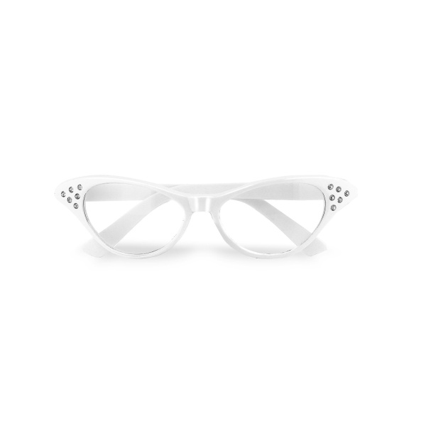 LUNETTES BLANCHES ANNEES 50 AVEC STRASS – Image 3