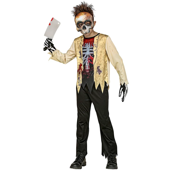 SQUELETTE ZOMBIE chemise, pantalon, masque    140cm – Image 2