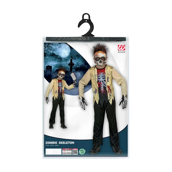 SQUELETTE ZOMBIE chemise, pantalon, masque    140cm – Image 3