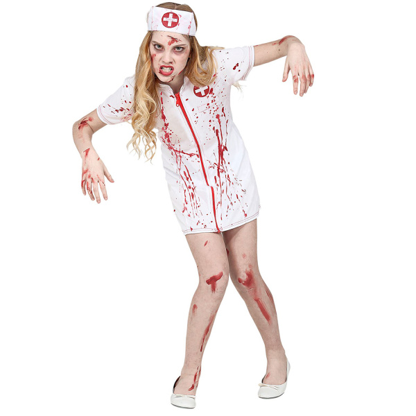 INFIRMIERE ZOMBIE robe, coiffe    128cm – Image 2