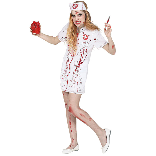 INFIRMIERE ZOMBIE robe, coiffe    158cm
